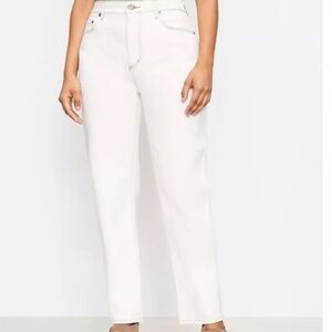 LOFT Curvy High Waist Boyfriend Jeans in Natural White • 31